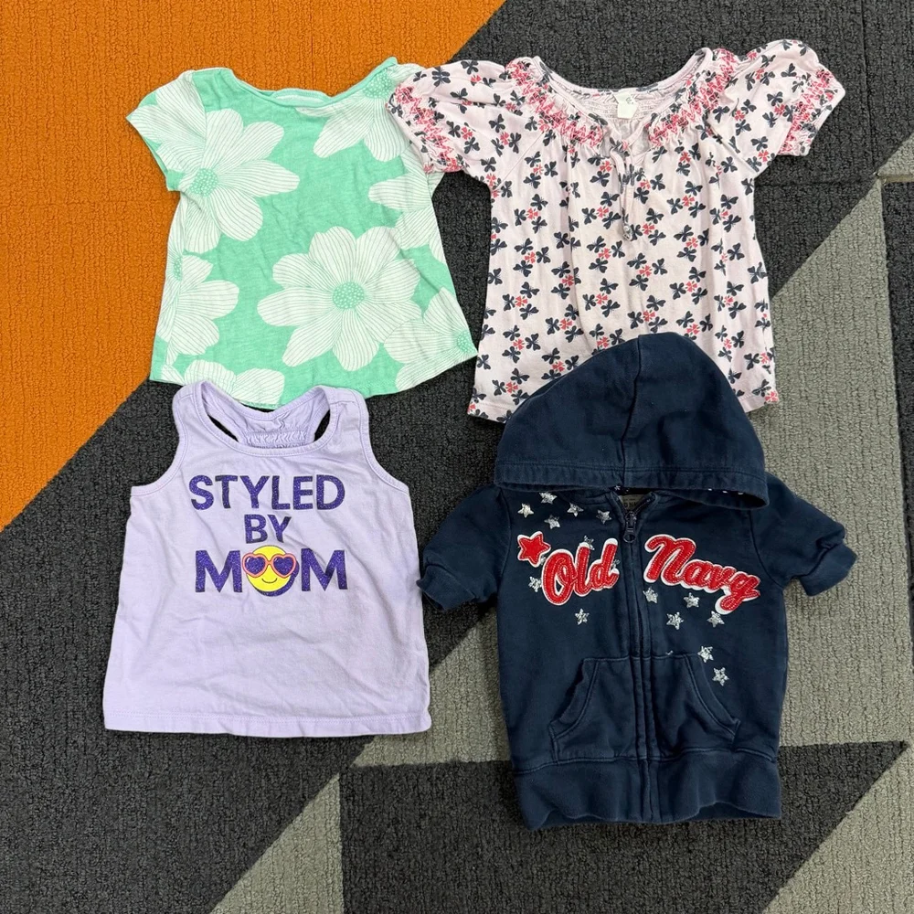 Lot of 4 Baby Girl Old Navy children’s place Zip-Up Hoodie 18-24 Months Bundle
